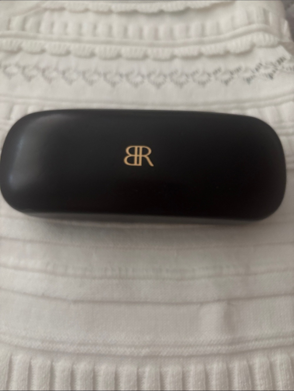 Brown Eyewear Case with Gold BR Logo
